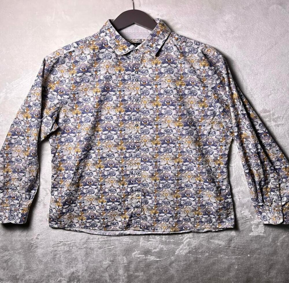Rock Roll n Soul Button Up Shirt Men's XL Baroque Floral Versace Maximalist Ltd